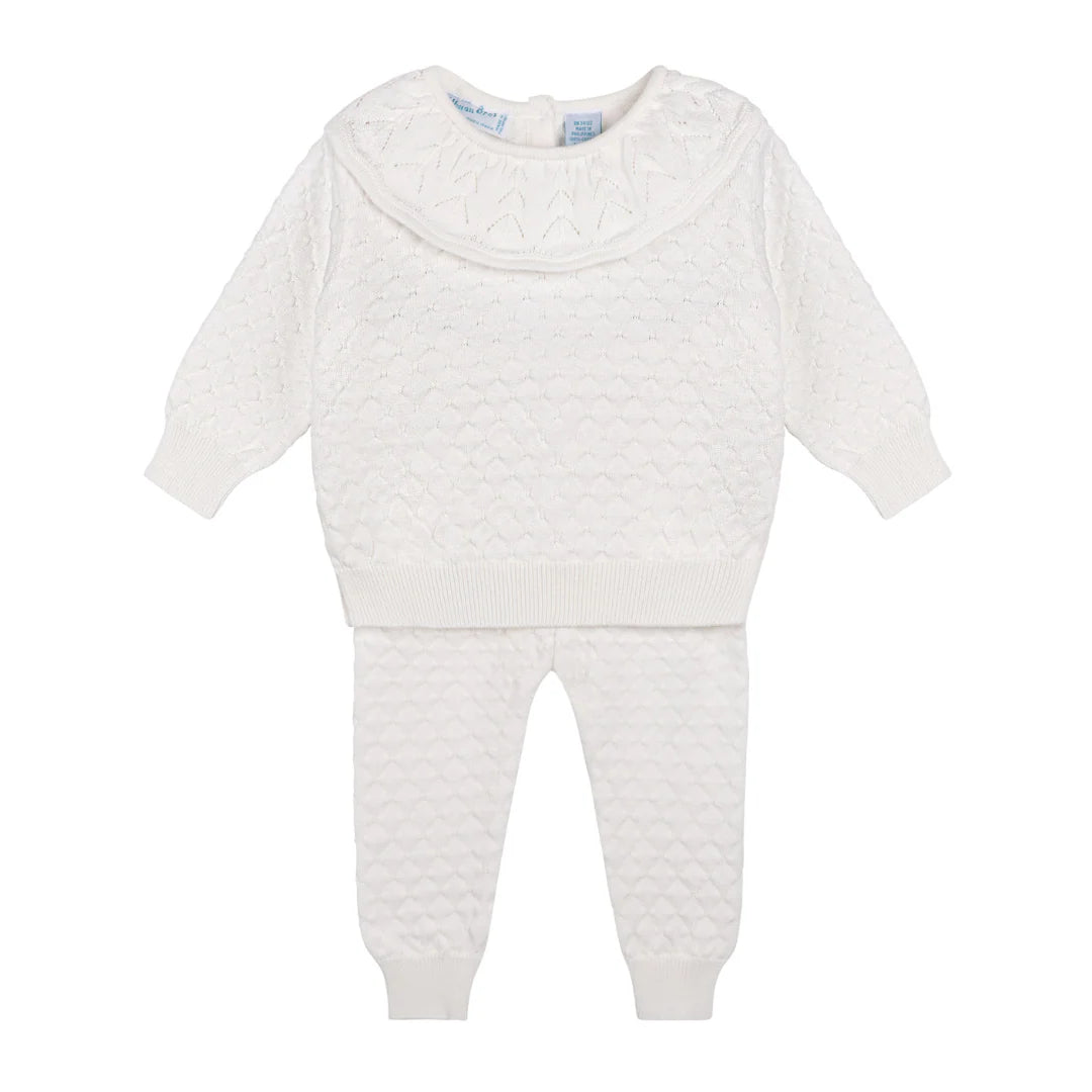 Conjunto de punto acolchado para niñas