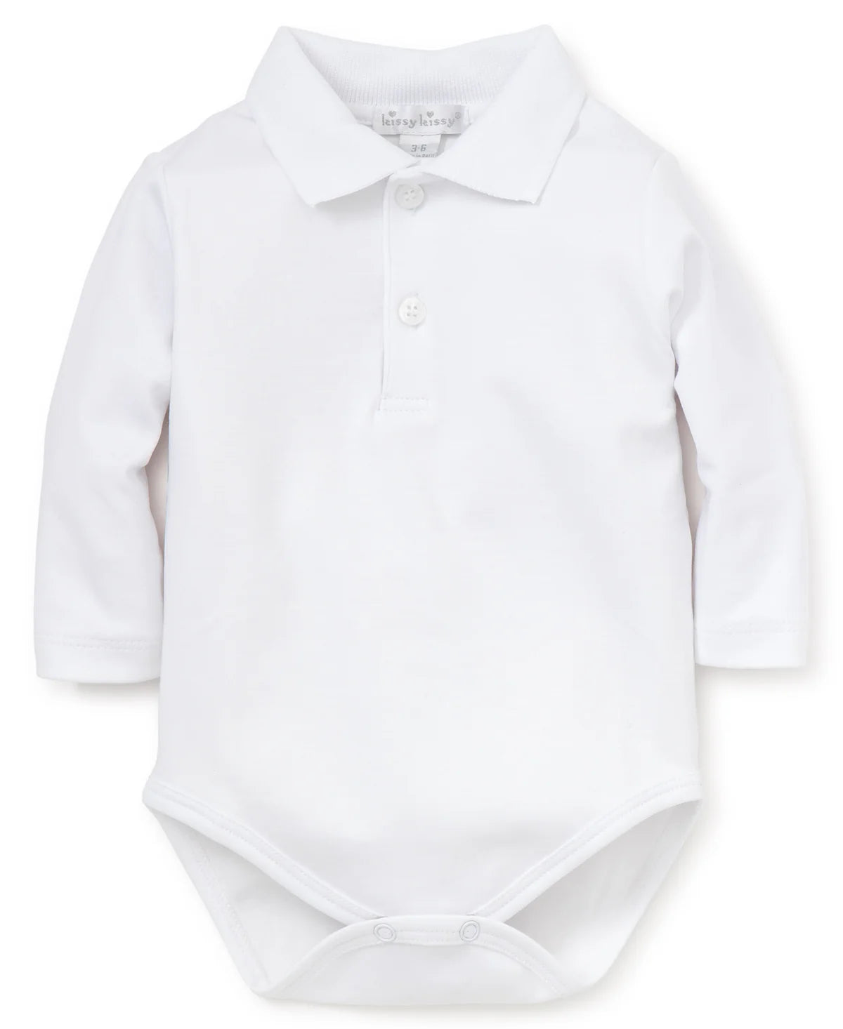 Body Blanco de Manga Larga | Algodón Pima Premium con Cuello de Punto