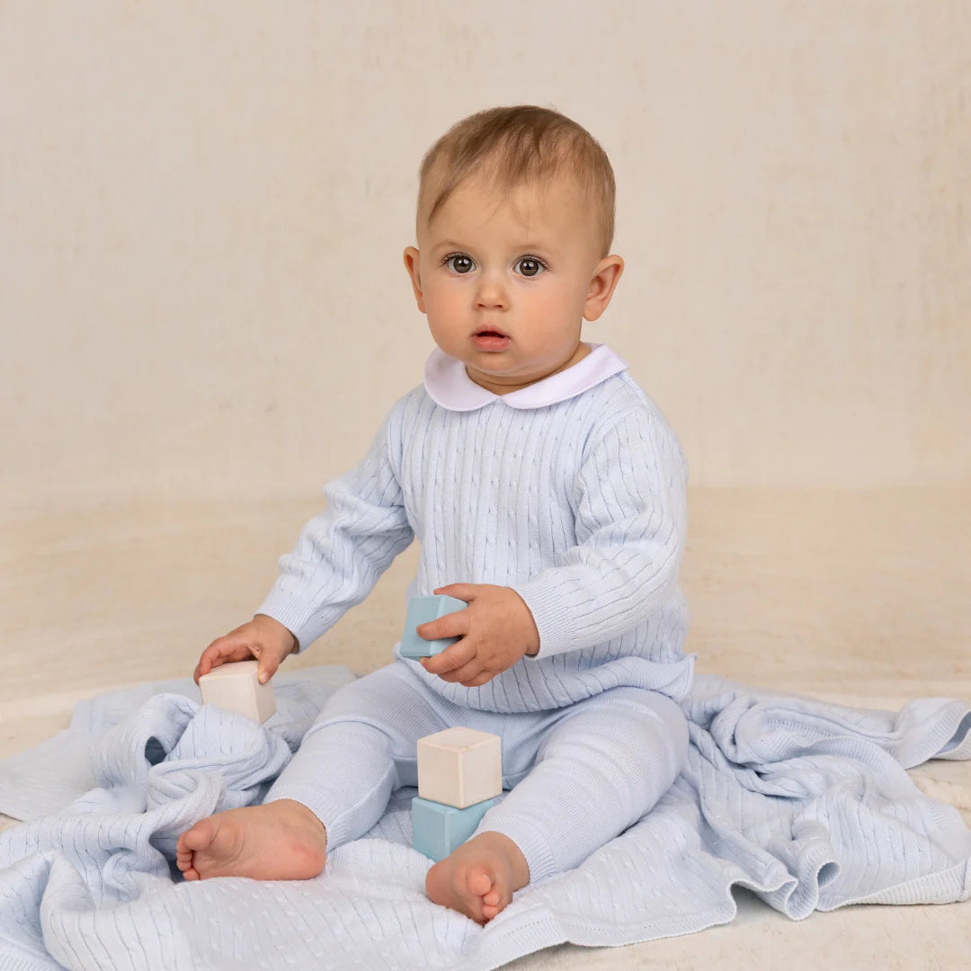 Conjunto de punto trenzado Peter Pan para niño