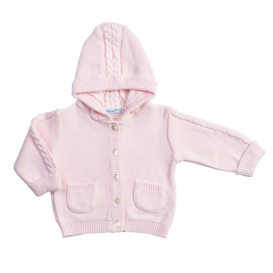 Saco para Bebé con Tejido Bordado, Capucha y Botones