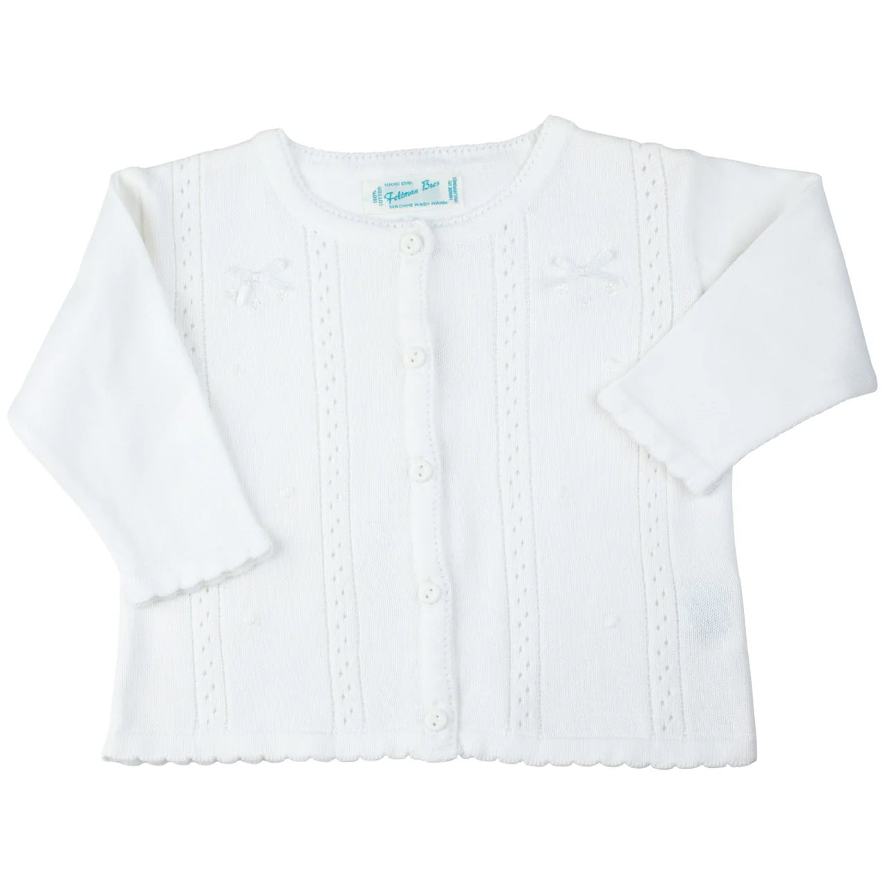 Saco Tejido para Bebé con Lazo y Diseño Pointelle