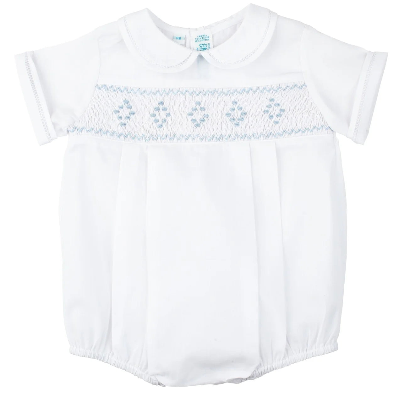 Creeper Bordado para recién nacido | Diseño Smocked con Diamantes Elegantes