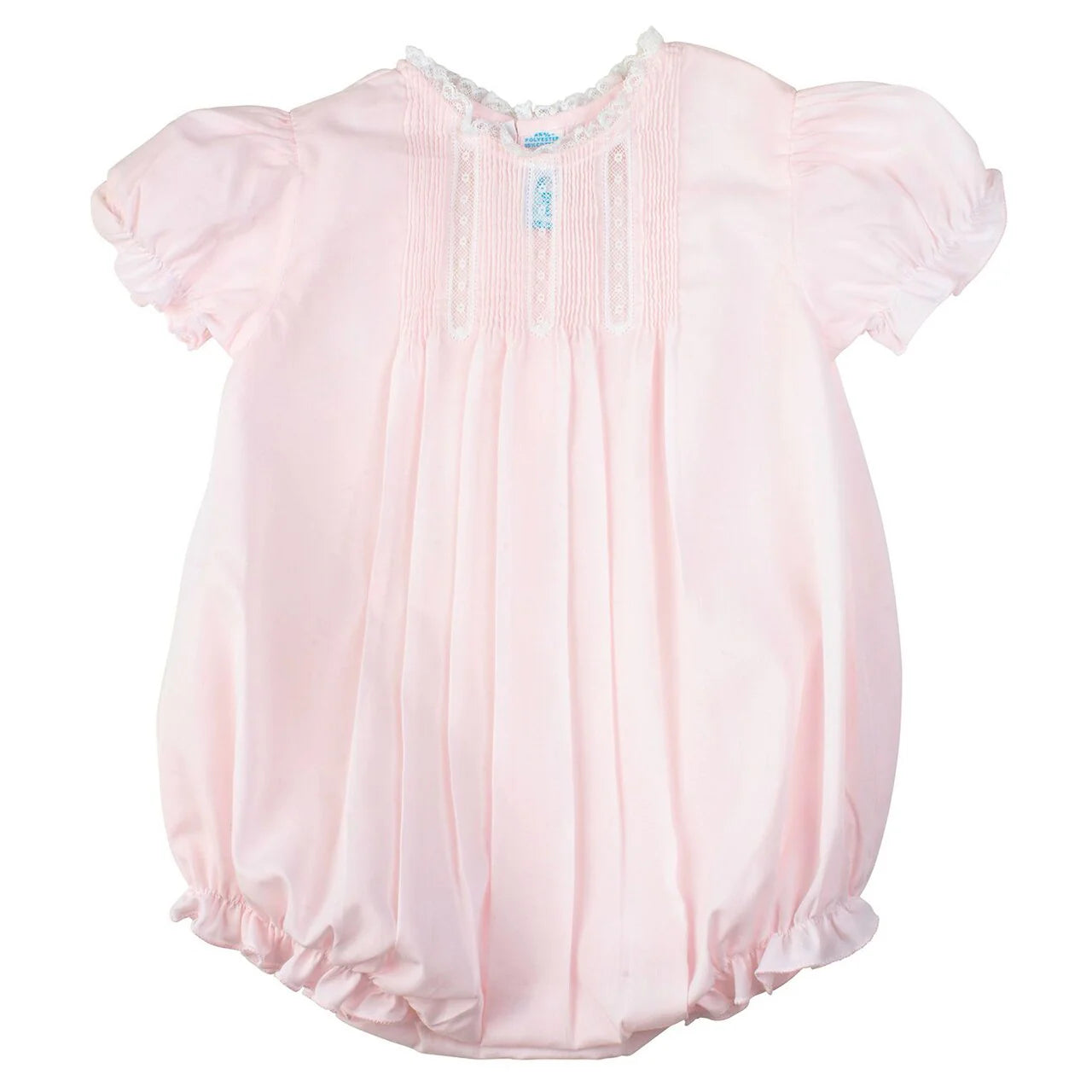 Vestido Burbujita Elegante con Encaje Francés y Pliegues