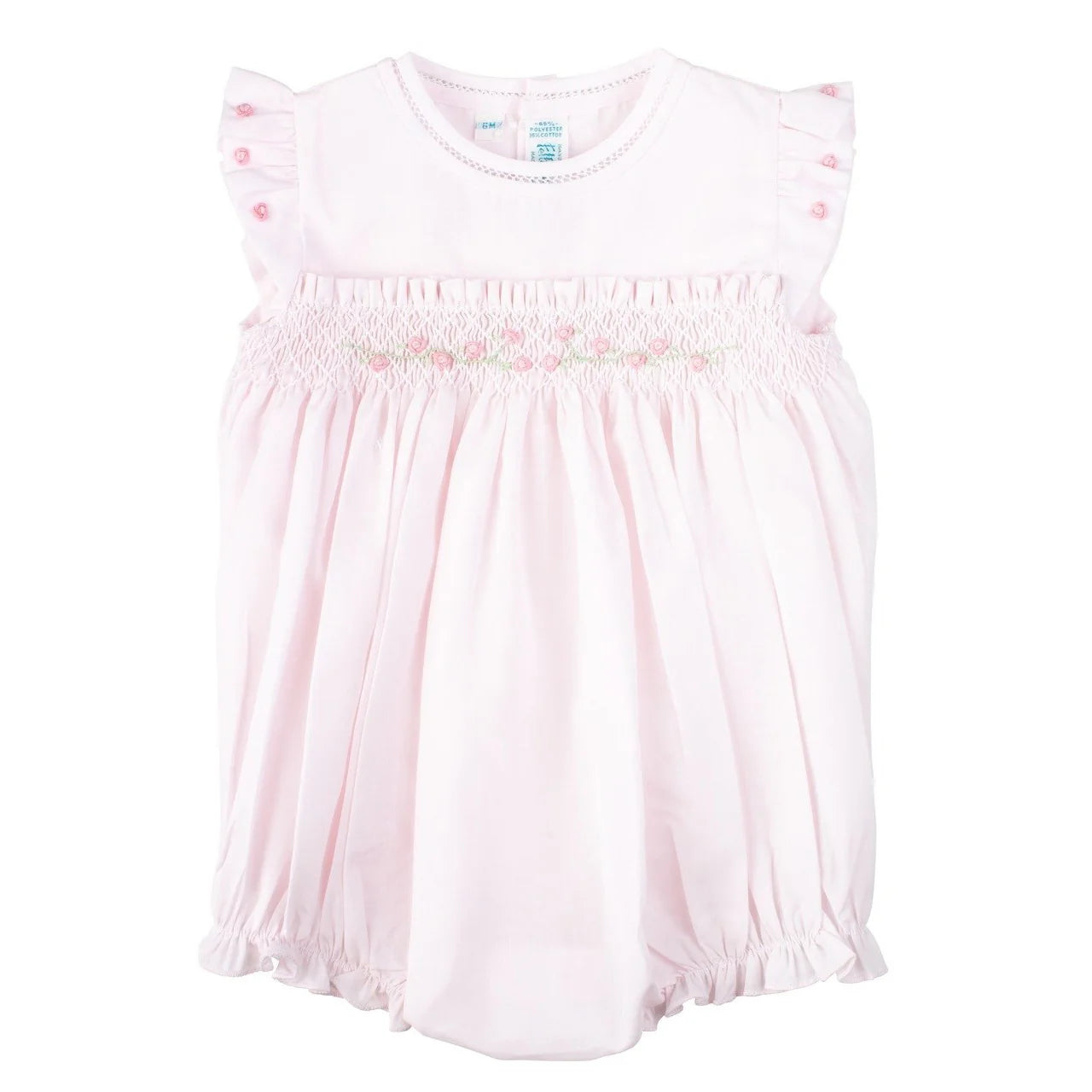 Vestido para Niña con Nido de Abeja y Mangas Volantes