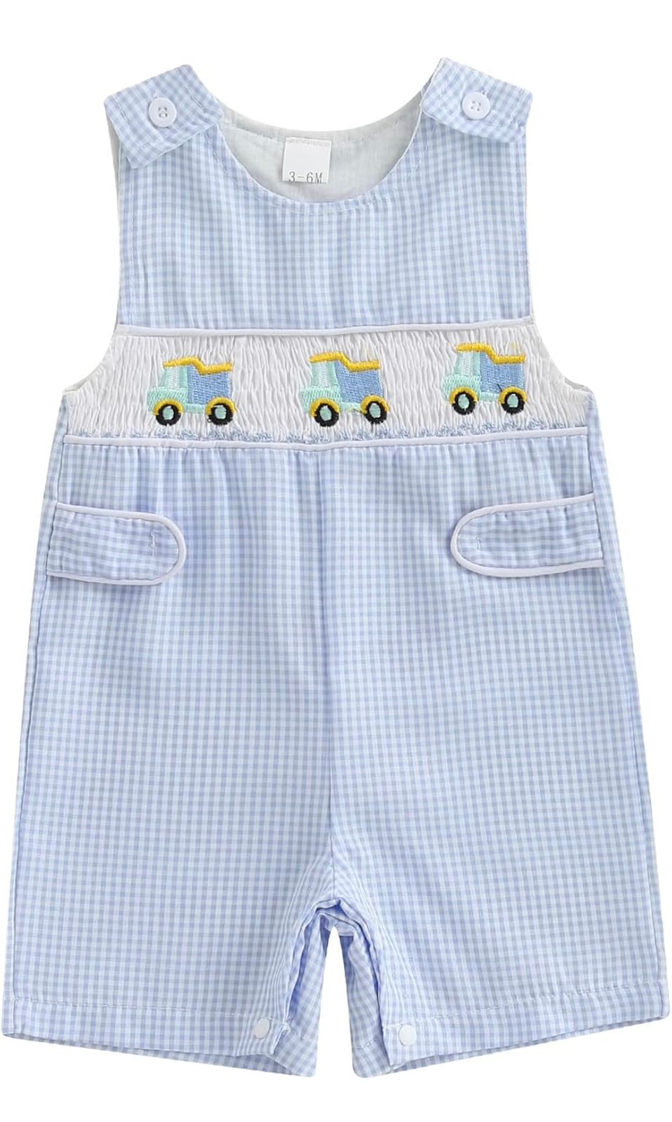 Enterizo Smock con Camiones para Bebé Niño – Azul