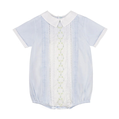 Enterizo Vintage Bloom para Bebé Niño – Azul Cielo