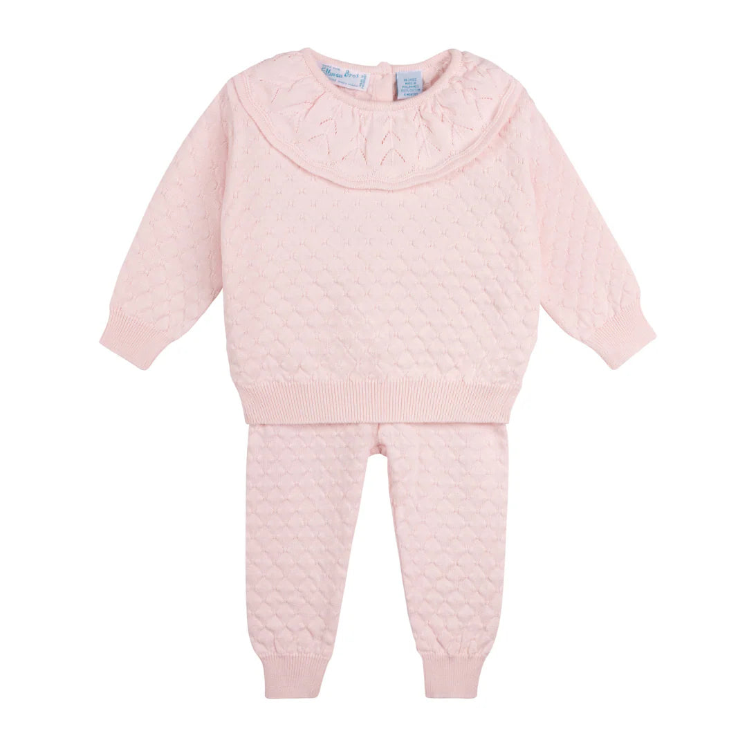 Conjunto de punto acolchado para niñas