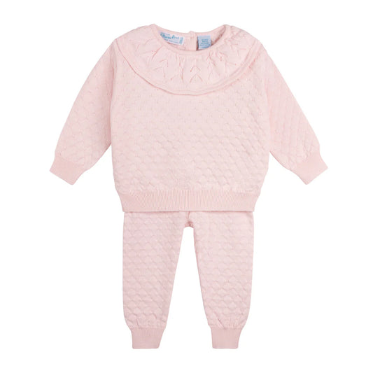 Conjunto de punto acolchado para niñas