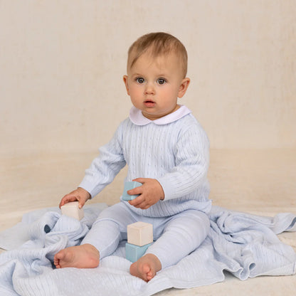 Conjunto de punto trenzado Peter Pan para niño