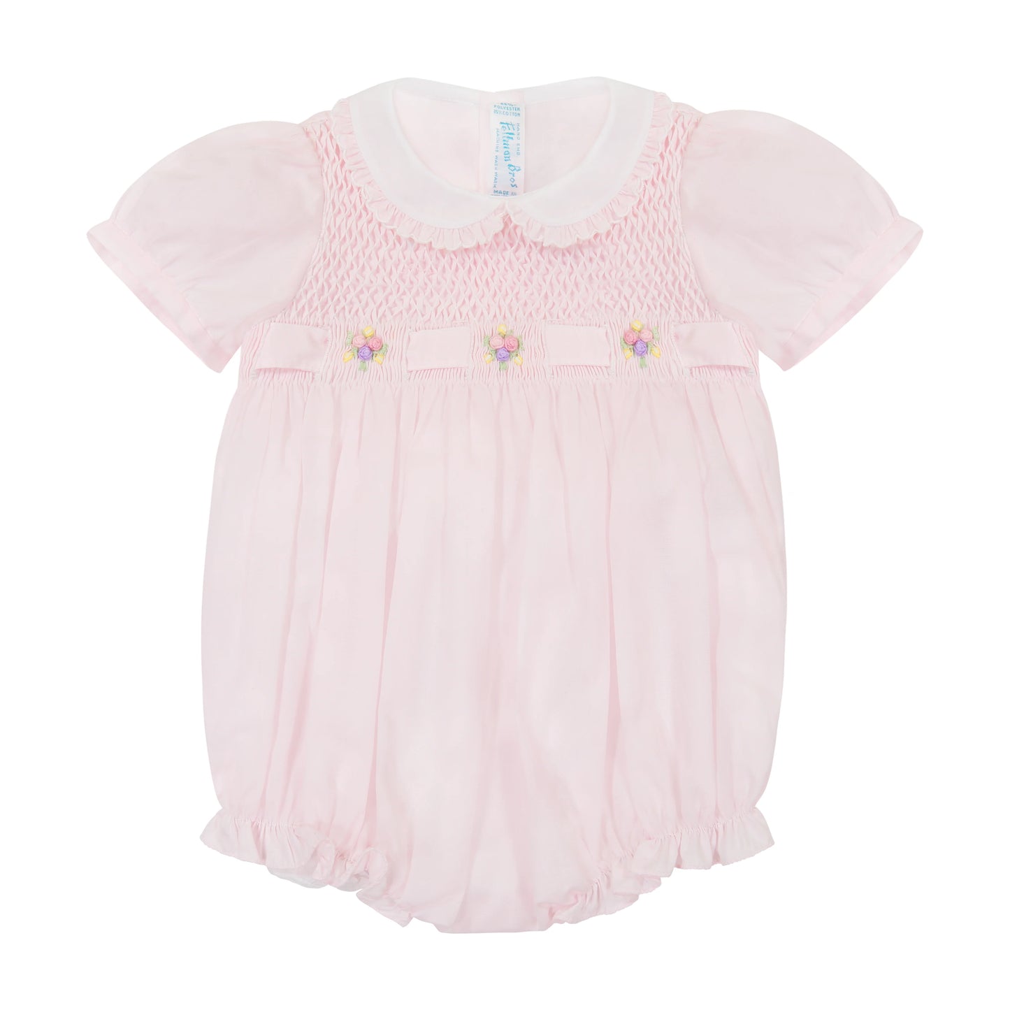 Enterizo Secret Garden con Bordado Smock para Bebé Niña – Rosa