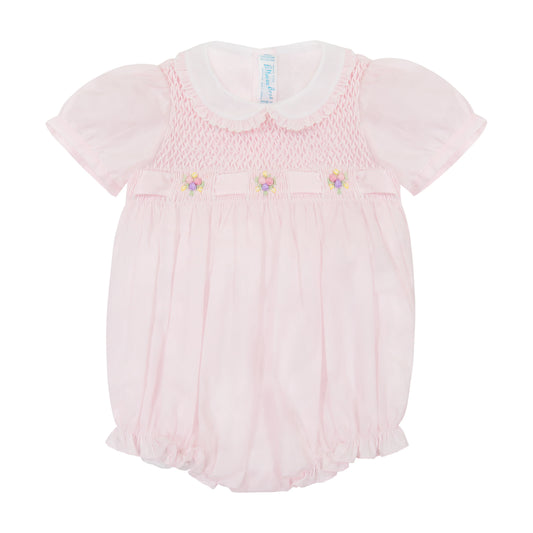 Enterizo Secret Garden con Bordado Smock para Bebé Niña – Rosa