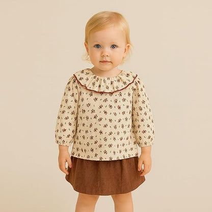 Blusa Floral con Cuello de Volantes — Bebé Niña 12m-6X