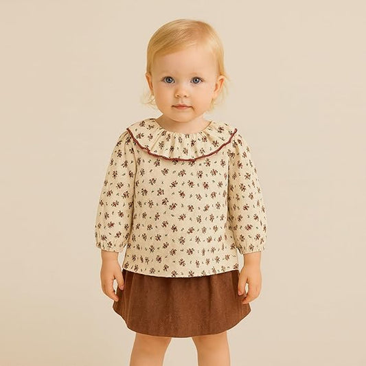 Blusa Floral con Cuello de Volantes — Bebé Niña 12m-6X
