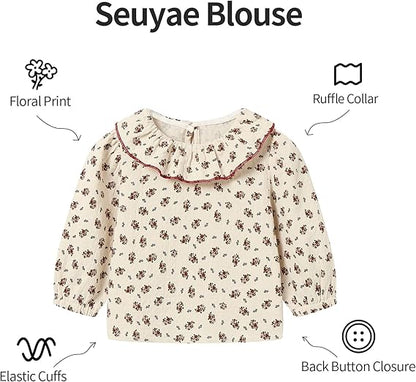 Blusa Floral con Cuello de Volantes — Bebé Niña 12m-6X