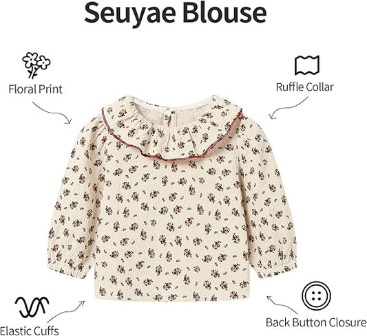 Blusa Floral con Cuello de Volantes — Bebé Niña 12m-6X