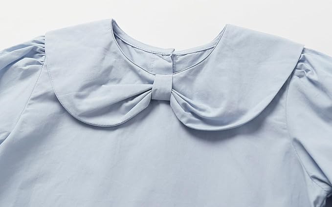 Blusa con Botones Traseros y Lazo en el Cuello — Niña