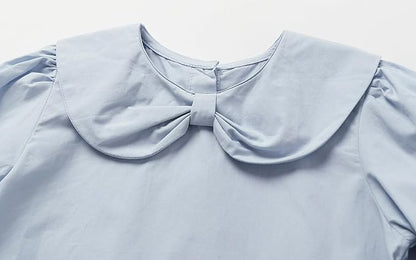 Blusa con Botones Traseros y Lazo en el Cuello — Niña