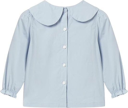Blusa con Botones Traseros y Lazo en el Cuello — Niña