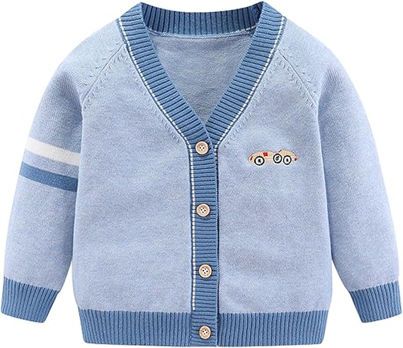 Cárdigan de Algodón con Cuello V — Bebé Otoño-Invierno