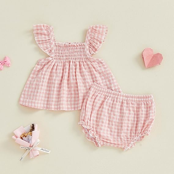 Conjunto de Verano Manga Volantes + Short — Bebé Niña 3-24m
