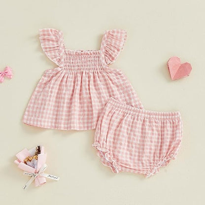 Conjunto de Verano Manga Volantes + Short — Bebé Niña 3-24m