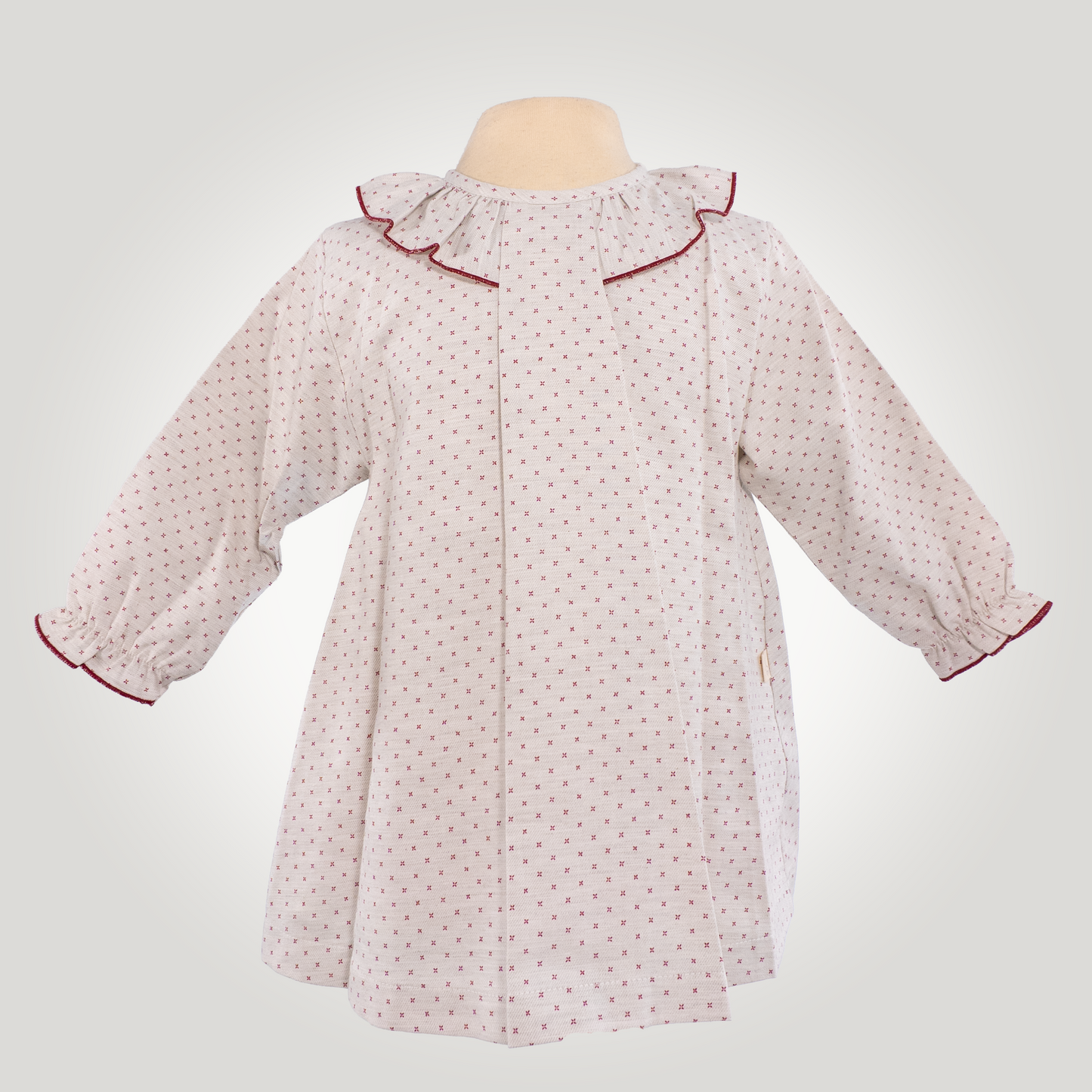 Vestido pecas con cuello abullonado