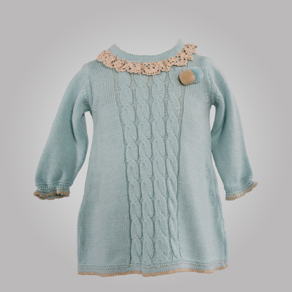 Vestido de punto tachon trenzas