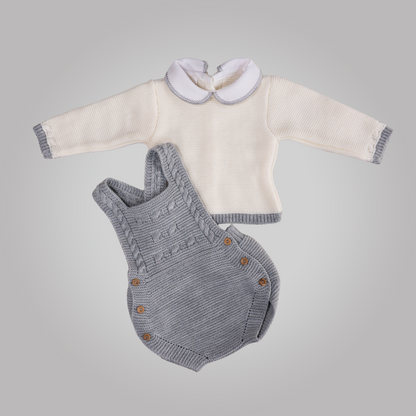 Conjunto de punto primera puesta peto nordico