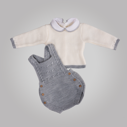 Conjunto de punto primera puesta peto nordico