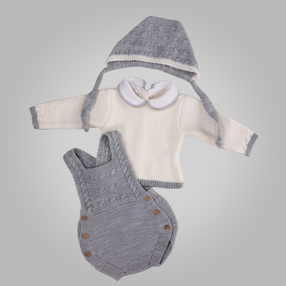 Conjunto de punto primera puesta peto nordico