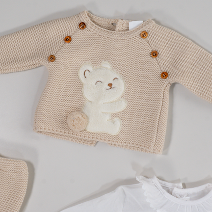 Conjunto primera puesta osito cariñoso unisex