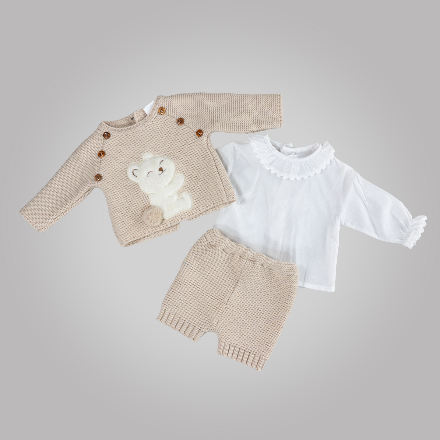 Conjunto primera puesta osito cariñoso unisex