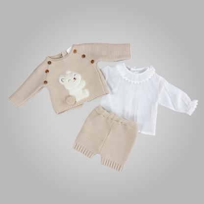 Conjunto primera puesta osito cariñoso unisex