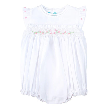 Vestido para Niña con Nido de Abeja y Mangas Volantes