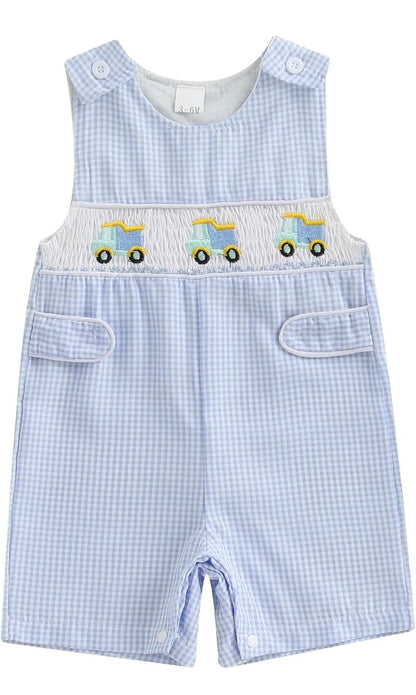 Enterizo Smock con Camiones para Bebé Niño – Azul