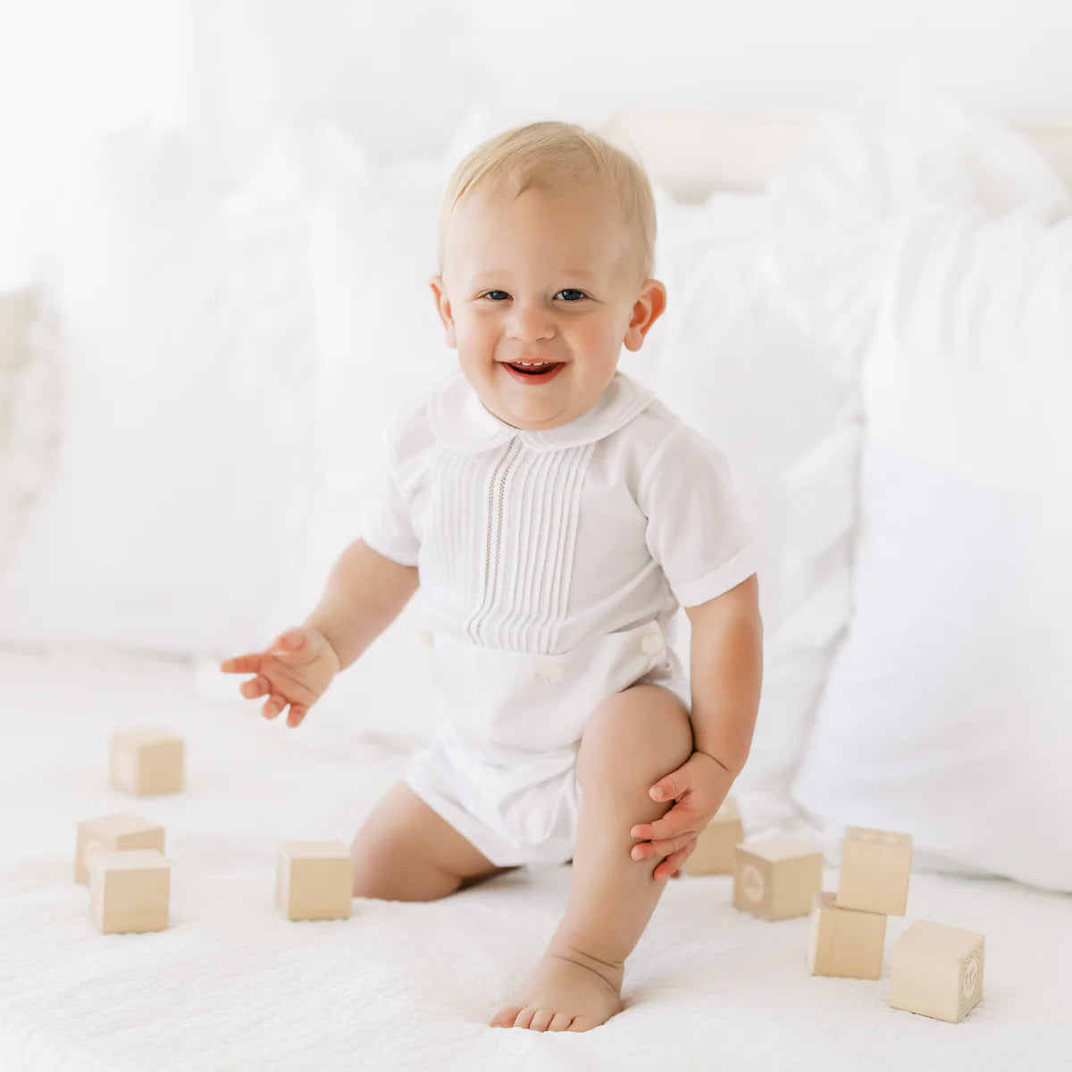 Classic Bobby Suit para Bebé Niño – Blanco