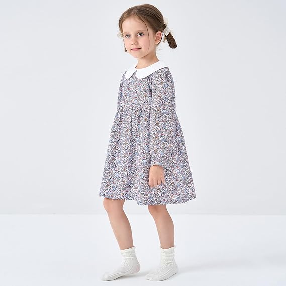 Vestido de Algodón Manga Corta/Larga — Niña 6m-3T