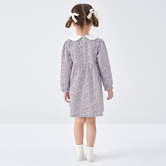 Vestido de Algodón Manga Corta/Larga — Niña 6m-3T