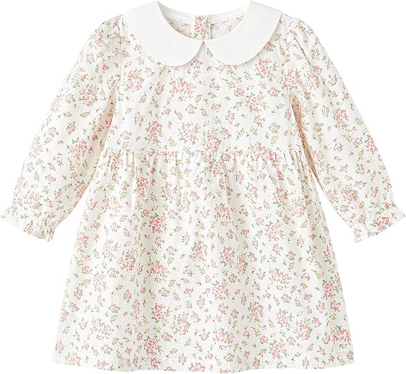Vestido de Algodón Manga Corta/Larga — Niña 6m-3T