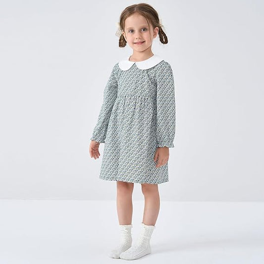 Vestido de Algodón Manga Corta/Larga — Niña 6m-3T