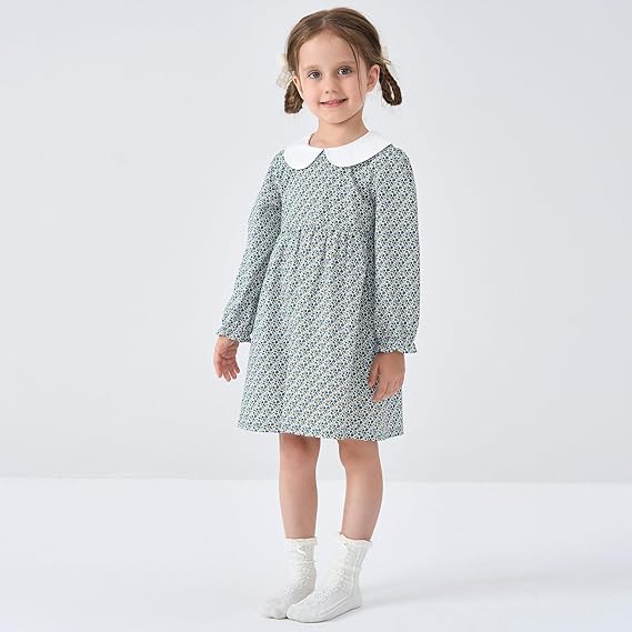 Vestido de Algodón Manga Corta/Larga — Niña 6m-3T
