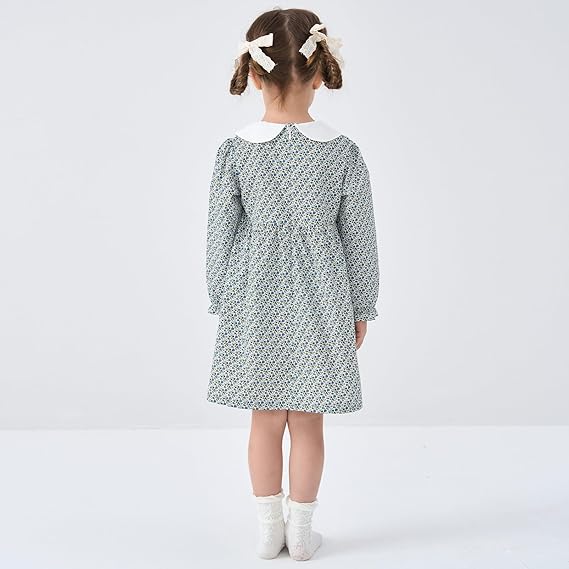 Vestido de Algodón Manga Corta/Larga — Niña 6m-3T
