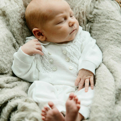 Enterizo Tejido para Bebé con diseño de Rombos